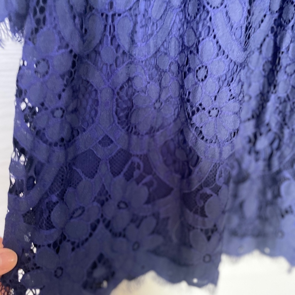 Lane Bryant Blue Lace Feminine Party Holiday Dress with Bell Sleeves Size 16 - Picture 11 of 16
